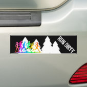 Trail aan het lopen - stel Vuile Bumpersticker in (Op auto)