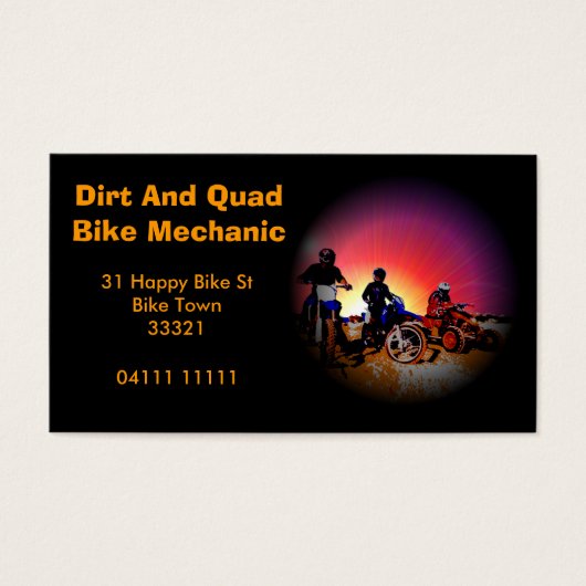 Trail Bike Mechanic Visitekaartje (Voorkant)