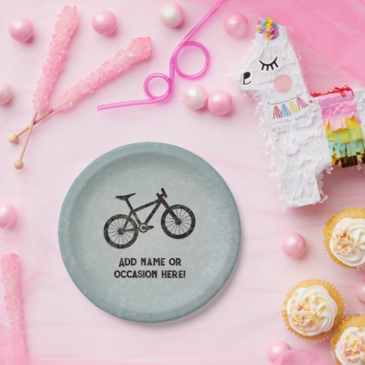 Trail Bike robuuste stalen look mannelijke verjaar Papieren Bordje (Feest)