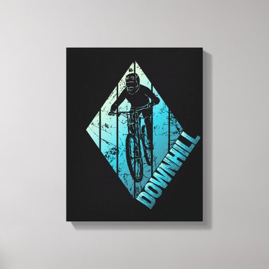 Trail Biking Downhill Mountain Biker Canvas Afdruk (Voorkant)