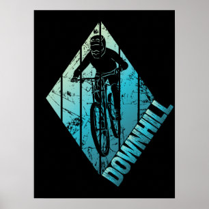 Trail Biking Downhill Mountain Biker Poster