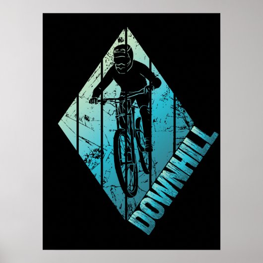 Trail Biking Downhill Mountain Biker Poster (Voorkant)