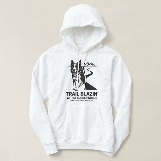 Trail Blazin' Border Collie Adventure Design Hoodie (Design voorkant)
