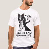 Trail Blazin' Border Collie Adventure Design T-shirt (Voorkant)