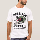 Trail Blazin’ Border Collie Adventure Design T-shirt (Voorkant)