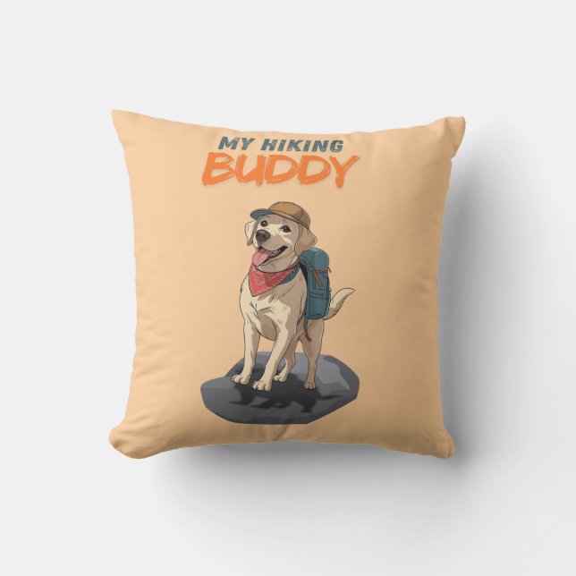 Trail Buddy – Labrador Avontuur Wandelen Kussen (Voorkant)