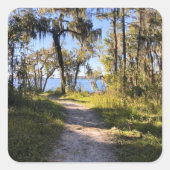 Trail By The River Vierkante Sticker (Voorkant)