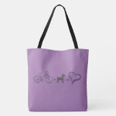 Trail Dog Plus Bike Equals Love Tote Bag (Achterkant)