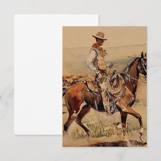 "Trail Drive" 2 Westerne kunst van Edward Borein Bedankkaart (Voorkant / Achterkant)