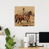 “Trail Drive” 2 Westerse kunst van Edward Borein Poster (Thuiskantoor)