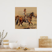 “Trail Drive” 2 Westerse kunst van Edward Borein Poster (Keuken)
