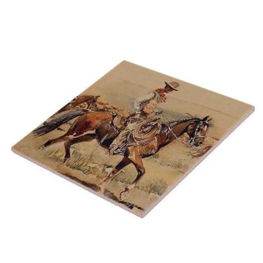 “Trail Drive”  2 Westerse Kunst van Edward Borein Tegeltje (Zijkant)