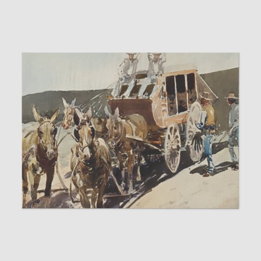 “Trail Drive” Western Art van Edward Borein Tissuepapier (Voorkant)