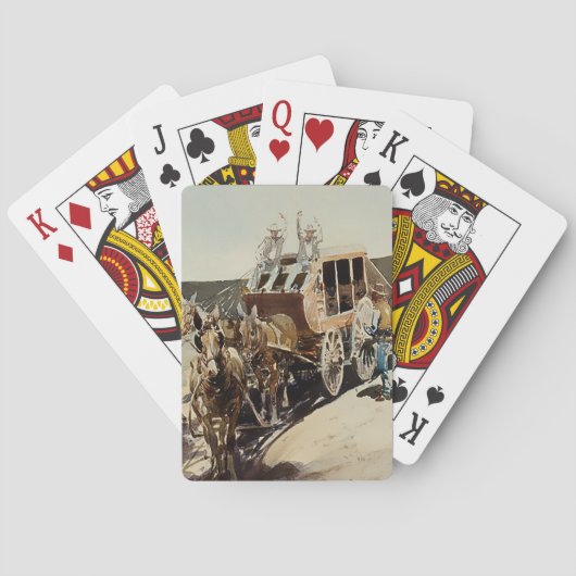 "Trail Drive" Westerne kunst van Edward Borein Pokerkaarten (Achterkant)