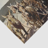 "Trail Drive" Westerne kunst van Edward Borein Tissuepapier (Detail)