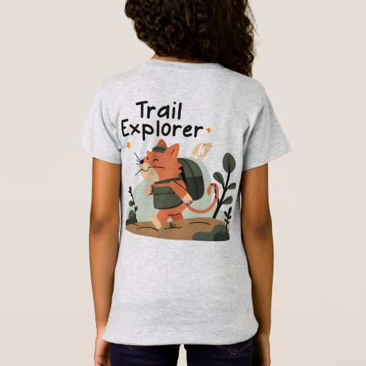 Trail Explorer Cat – Kinder Avontuur T-shirt (Achterkant)