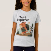 Trail Explorer Cat – Kinder Avontuur T-shirt (Voorkant)