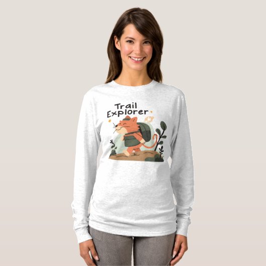 Trail Explorer Cat – Klassiek T-shirt (Voorkant volledig)