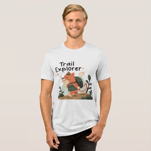 Trail Explorer Cat – Unisex Adventure T-shirt (Voorkant volledig)