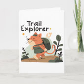 Trail Explorer Cat – Wenskaart Kaart (Voorkant)