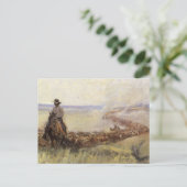 Trail Herd naar Wyoming door WHD Koerner Briefkaart (Staand voorkant)