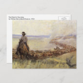 Trail Herd naar Wyoming door WHD Koerner Briefkaart (Voorkant / Achterkant)