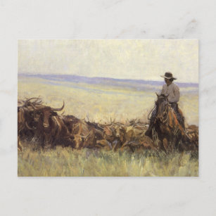 Trail Herd naar Wyoming door WHD Koerner Briefkaart