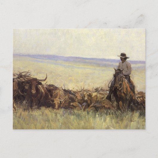 Trail Herd naar Wyoming door WHD Koerner Briefkaart (Voorkant)