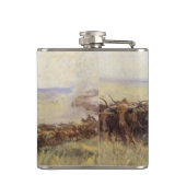 Trail Herd naar Wyoming door WHD Koerner Heupfles (Achterkant)