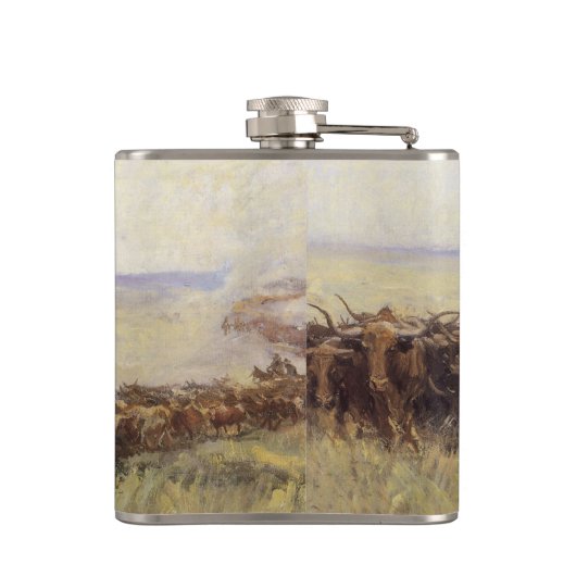 Trail Herd naar Wyoming door WHD Koerner Heupfles (Achterkant)