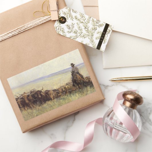 Trail Herd naar Wyoming door WHD Koerner Rechthoekige Sticker (Geschenken)