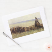 Trail Herd naar Wyoming door WHD Koerner Rechthoekige Sticker (Envelop)