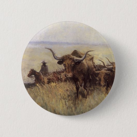 Trail Herd naar Wyoming door WHD Koerner Ronde Button 5,7 Cm (Voorkant)
