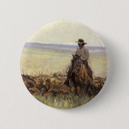 Trail Herd naar Wyoming door WHD Koerner Ronde Button 5,7 Cm (Voorkant)