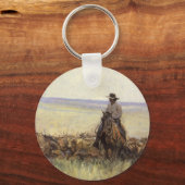 Trail Herd naar Wyoming door WHD Koerner Sleutelhanger (Voorkant)
