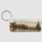 Trail Herd naar Wyoming door WHD Koerner Sleutelhanger (Achterkant)
