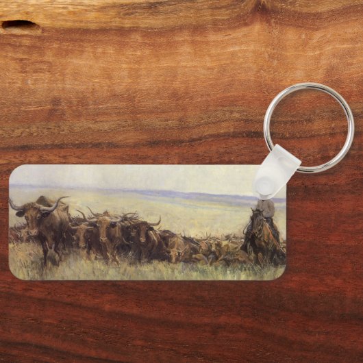 Trail Herd naar Wyoming door WHD Koerner Sleutelhanger (Voorkant)