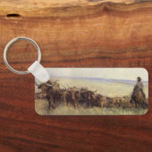 Trail Herd naar Wyoming door WHD Koerner Sleutelhanger (Achterkant)