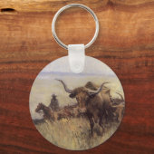 Trail Herd naar Wyoming door WHD Koerner Sleutelhanger (Voorkant)