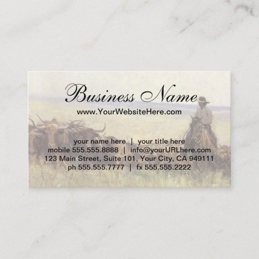Trail Herd naar Wyoming door WHD Koerner Visitekaartje (Voorkant)