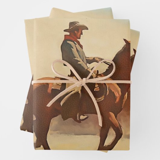 "Trail Herd" Westerne kunst van Maynard Dixon Inpakpapier Vel (In situ)