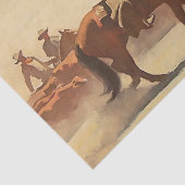 “Trail Herd” Westerse kunst van Maynard Dixon Tissuepapier (Detail)