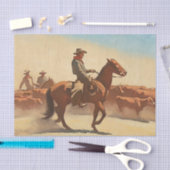 “Trail Herd” Westerse kunst van Maynard Dixon Tissuepapier (Craft)