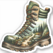 Trail Hiking Boot Vinyl Sticker | Die-Cut Sticker (Voorkant)