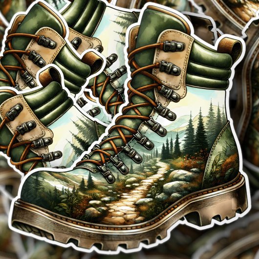 Trail Hiking Boot Vinyl Sticker | Die-Cut Sticker