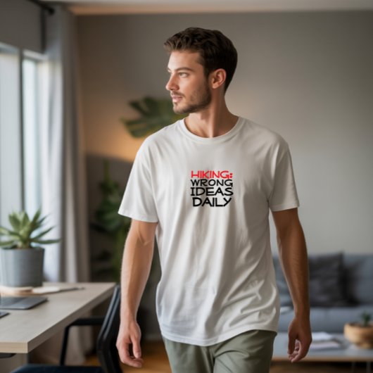 Trail Hiking camping humor black red T-shirt