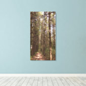 Trail in a Pine Tree Forest Photo Canvas Afdruk (Insitu (Houten vloer))
