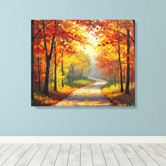 Trail In Autumn Canvas Afdruk (Insitu (Houten vloer))