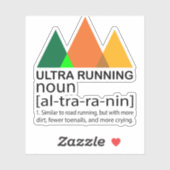 Trail met ultrallopende bergrenbaan sticker (Vel)