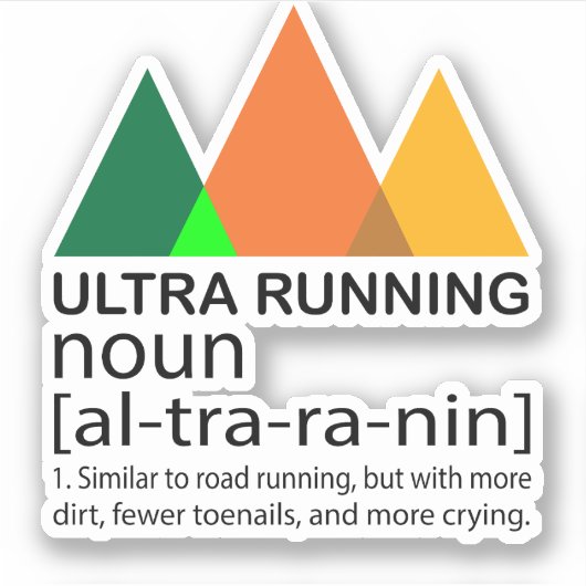 Trail met ultrallopende bergrenbaan sticker (Voorkant)